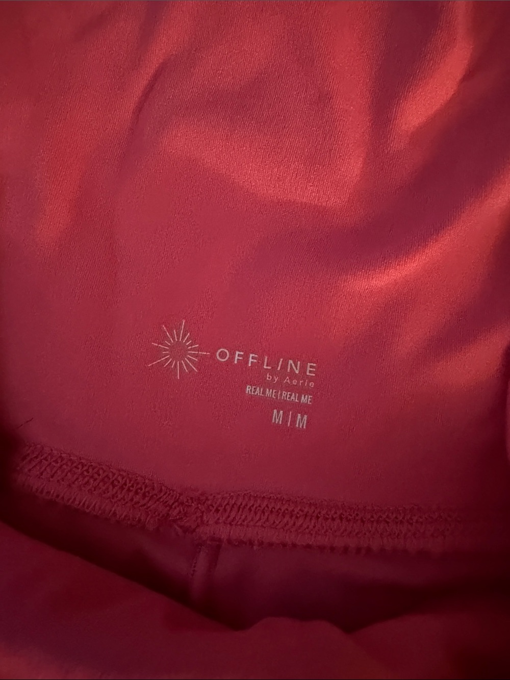 aerie Coral High-Rise Flared Athletic Shorts - Picture 2 of 3
